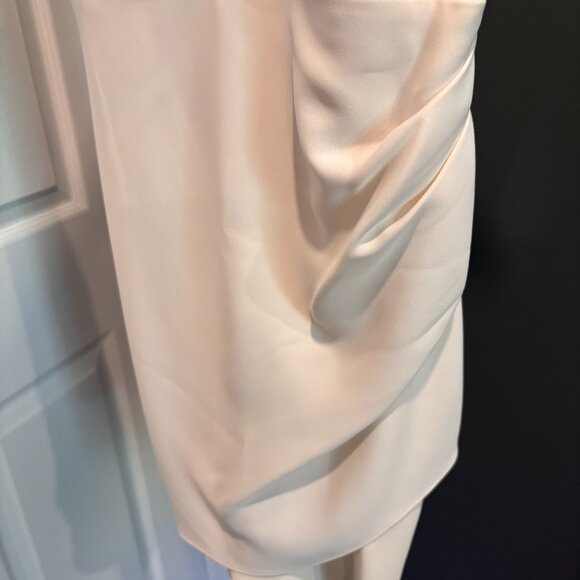 Amanda Uprichard Cream Ruched Sheath Dress - Picture 7 of 8